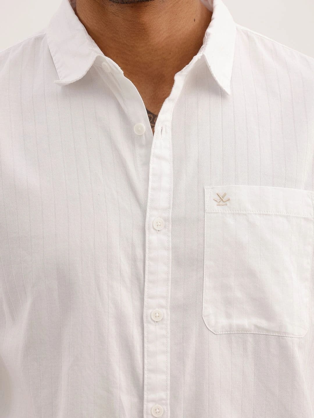 WROGN Men Slim Fit Striped Casual Shirt thumbnail 4