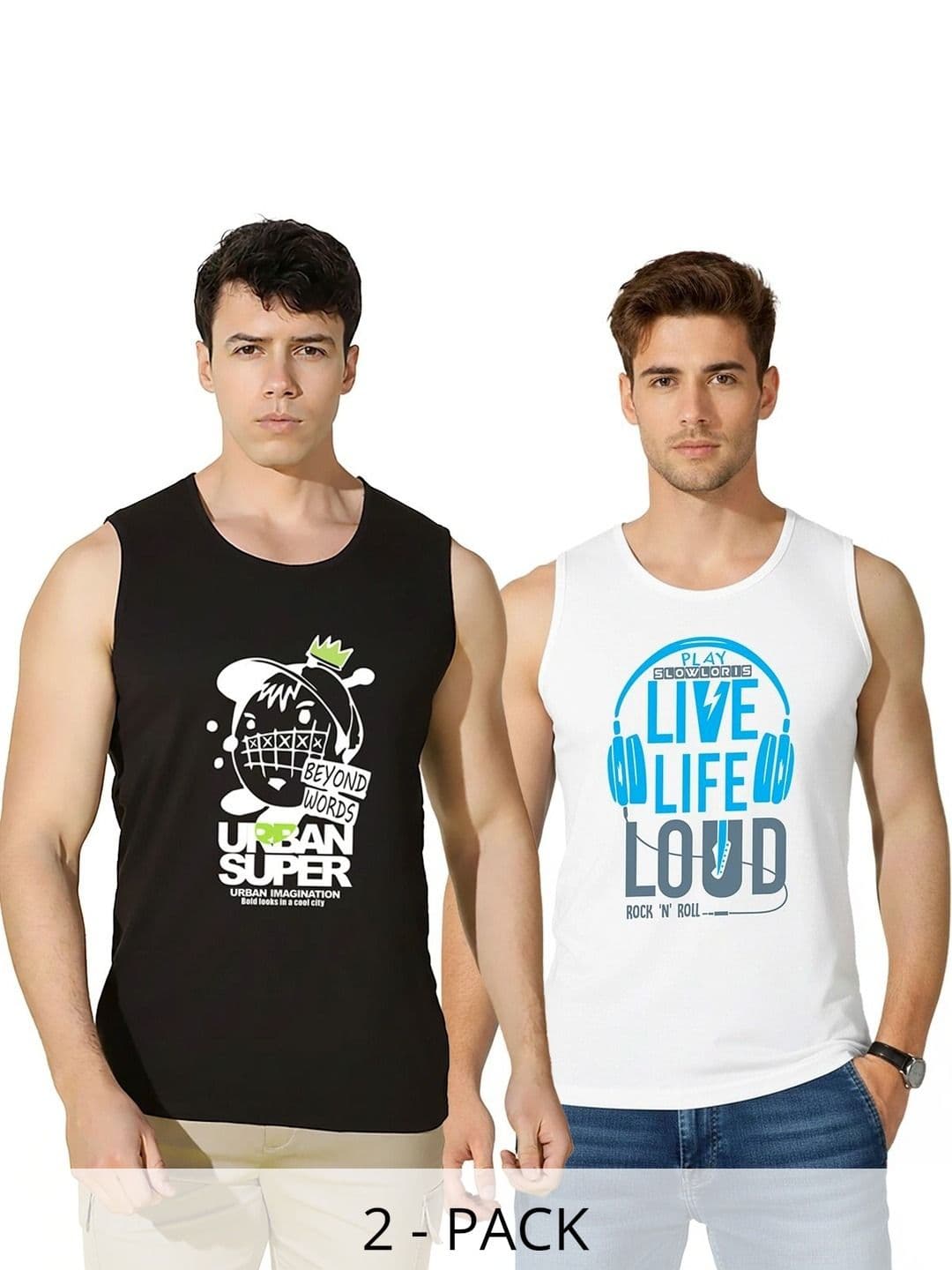 CRYPTIC Men Pack of 2 Printed T-shirt - view 1