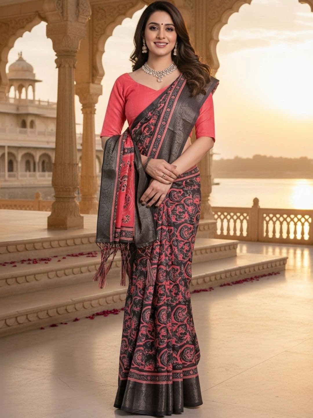 Mitera Silk Blend Designer Saree thumbnail 4