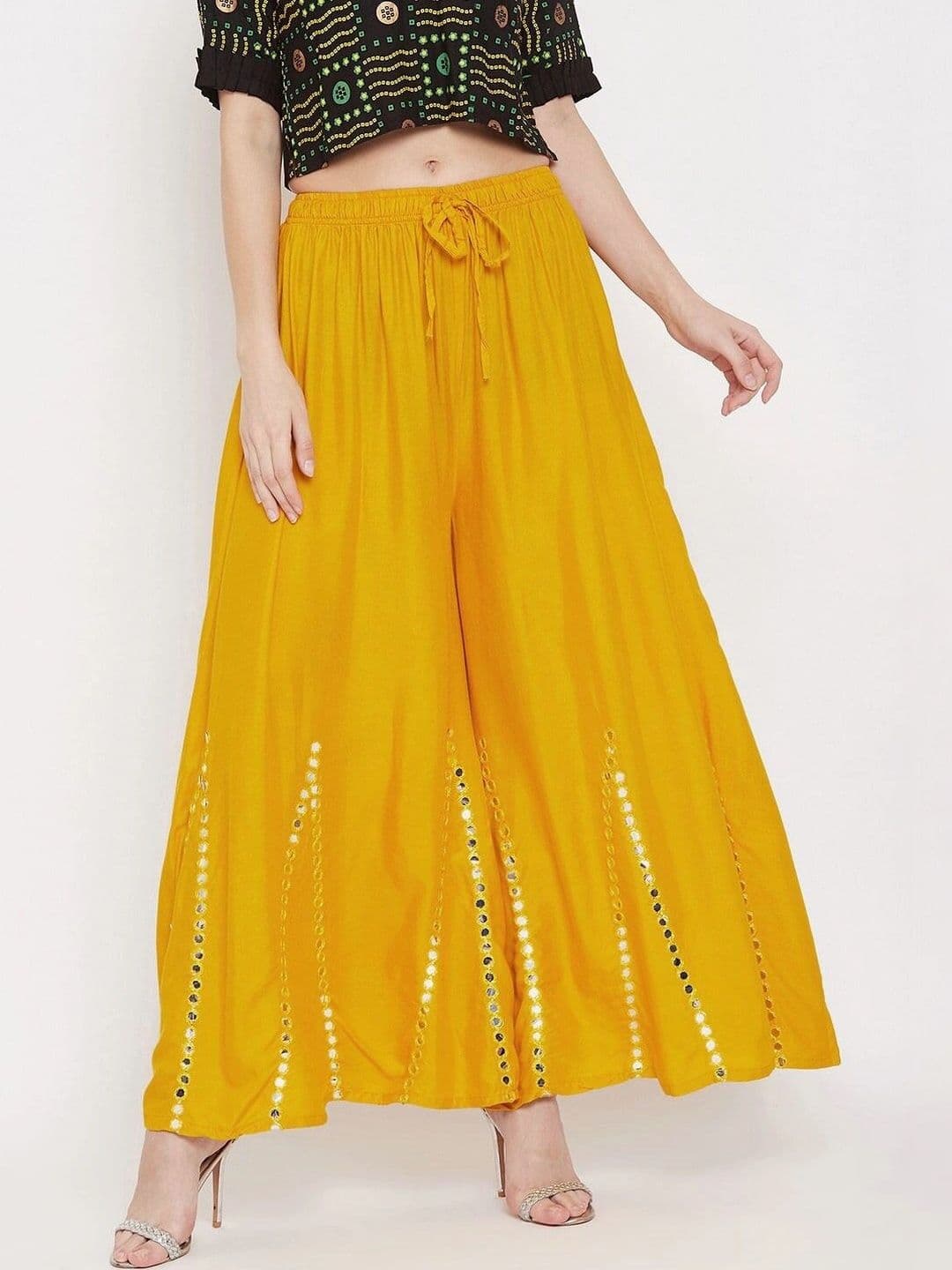 Meyara Women Embellished Knitted Ethnic Palazzos - view 1