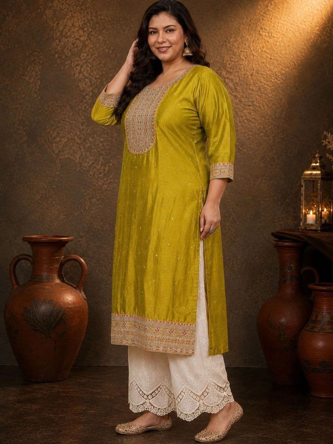FULL BLOOM Women Ethnic Motifs Embroidered Thread Work Kurta thumbnail 6