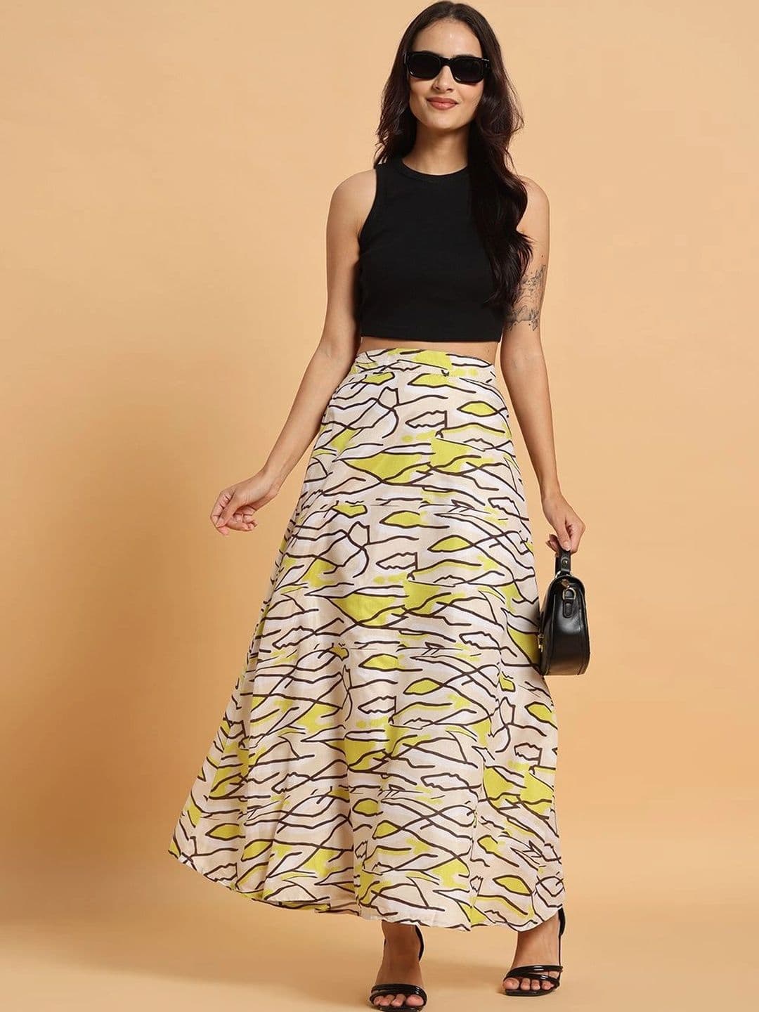 Frolic Rolic Women Abstract Maxi Flared Skirt thumbnail 3
