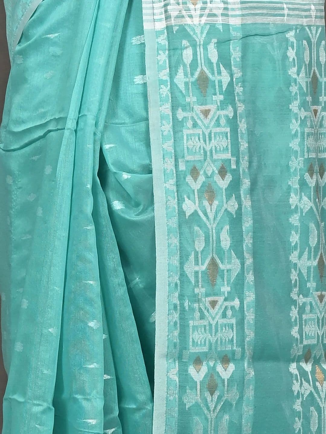 DipDiya Women Woven Design Sequinned Handloom Taant Saree thumbnail 3