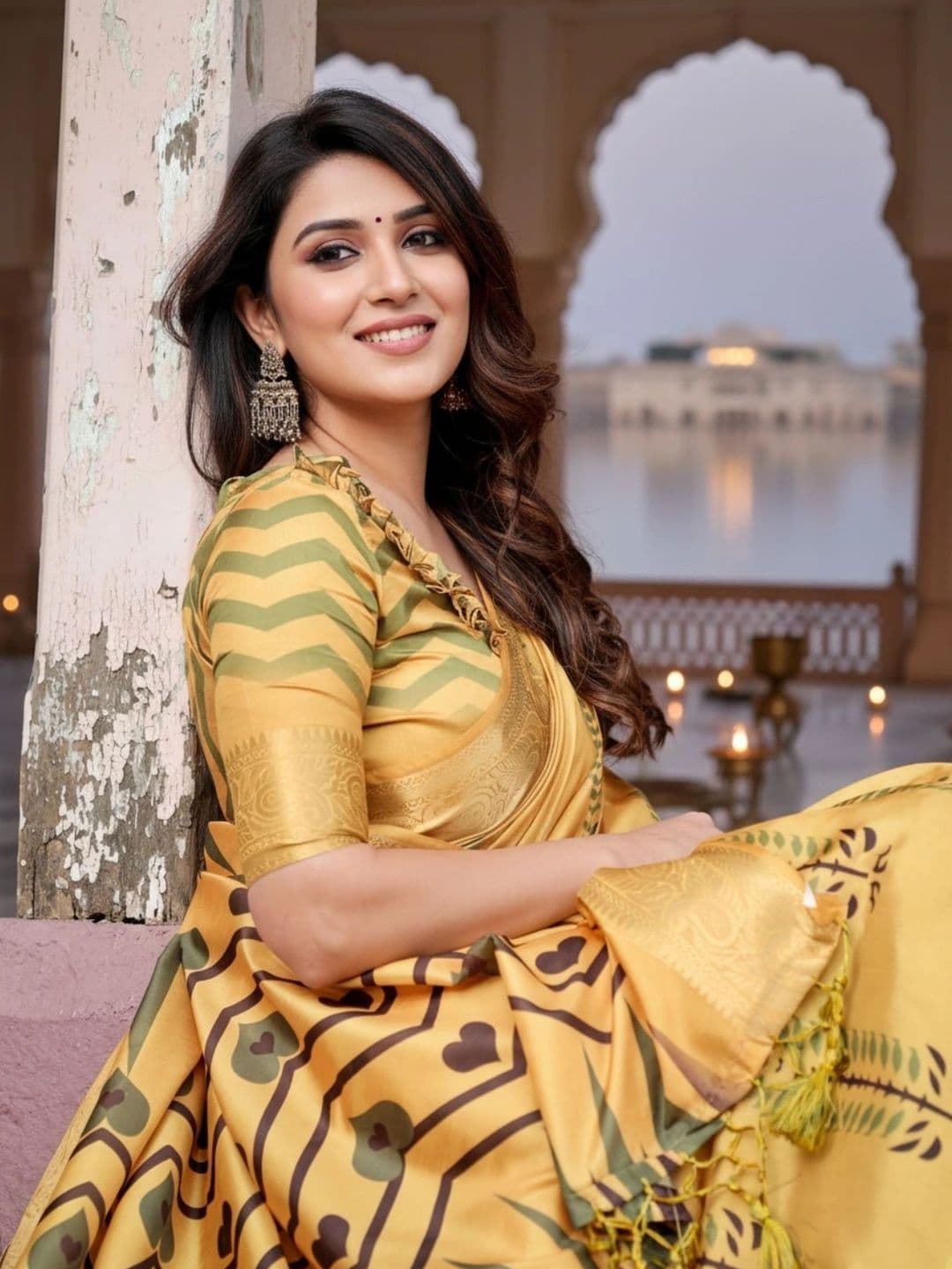 Mitera Floral Silk Blend Designer Saree thumbnail 4