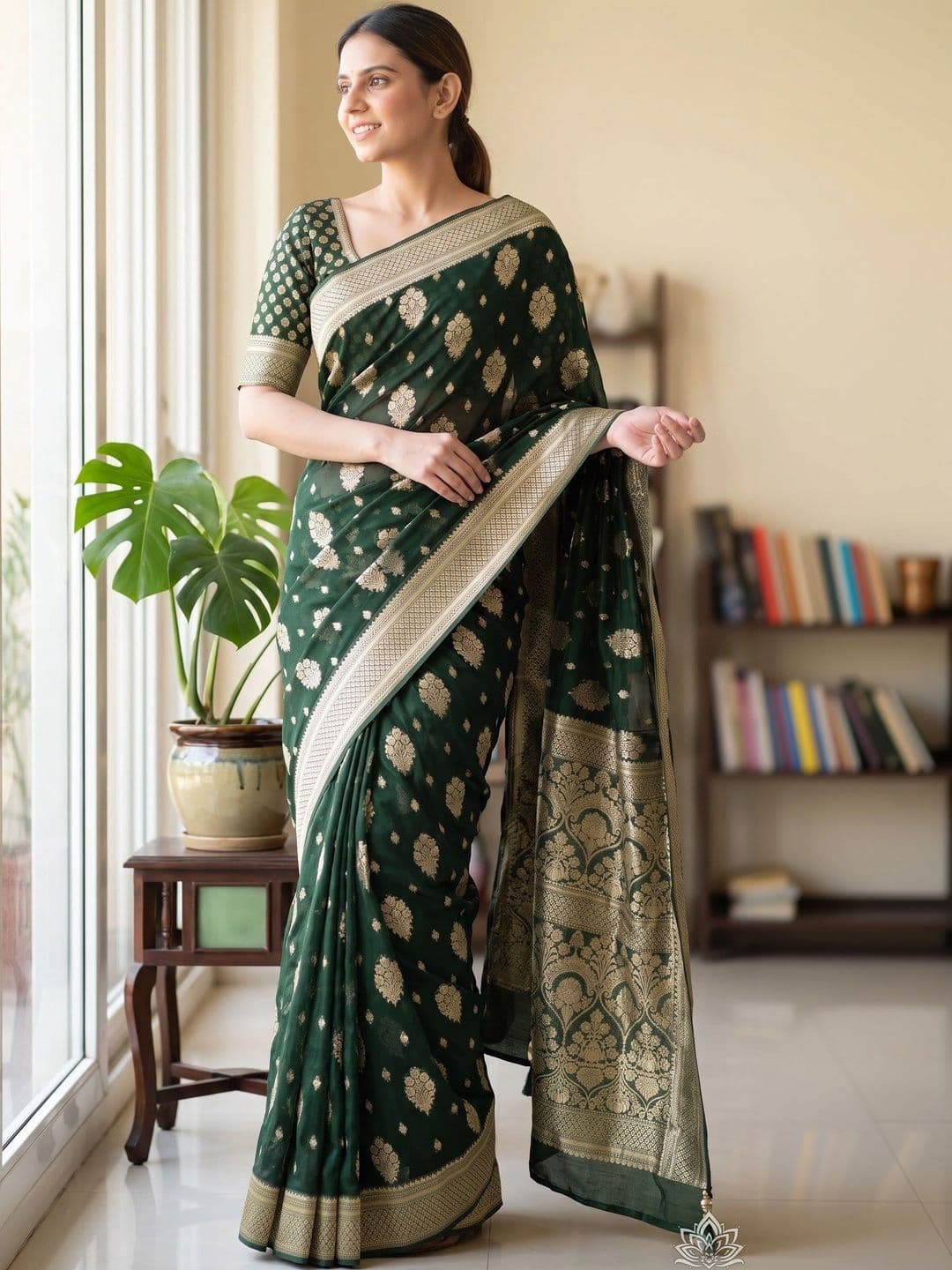 VastraVestit women Woven Design Zari Art Silk Kanjeevaram Saree thumbnail 5