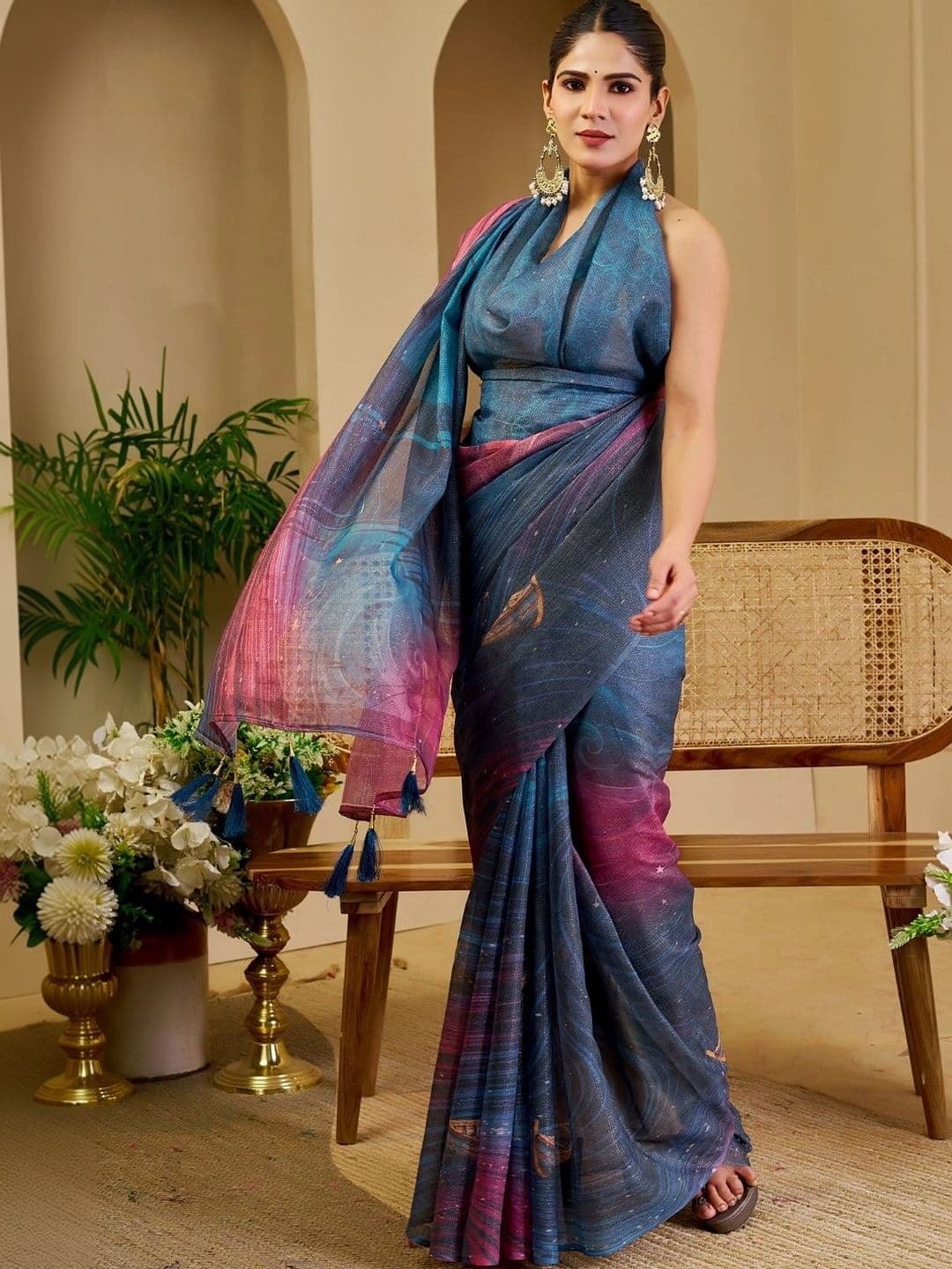 Mitera Tissue Designer Saree thumbnail 5