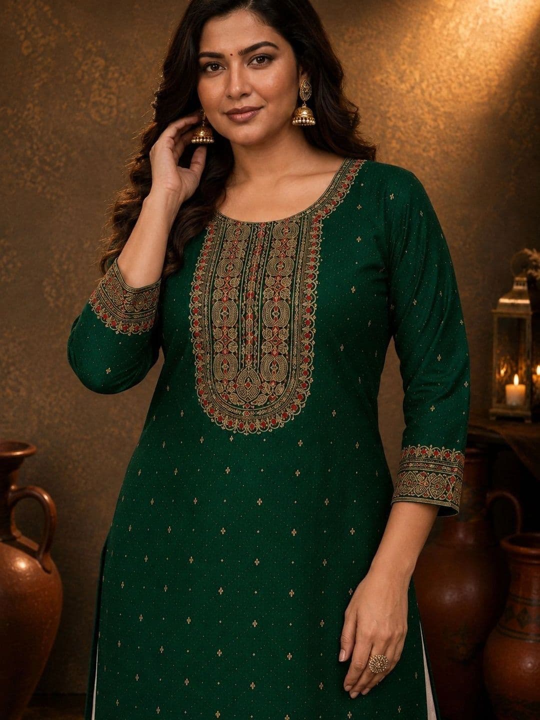 FULL BLOOM Women Embroidered Thread Work Kurta thumbnail 2