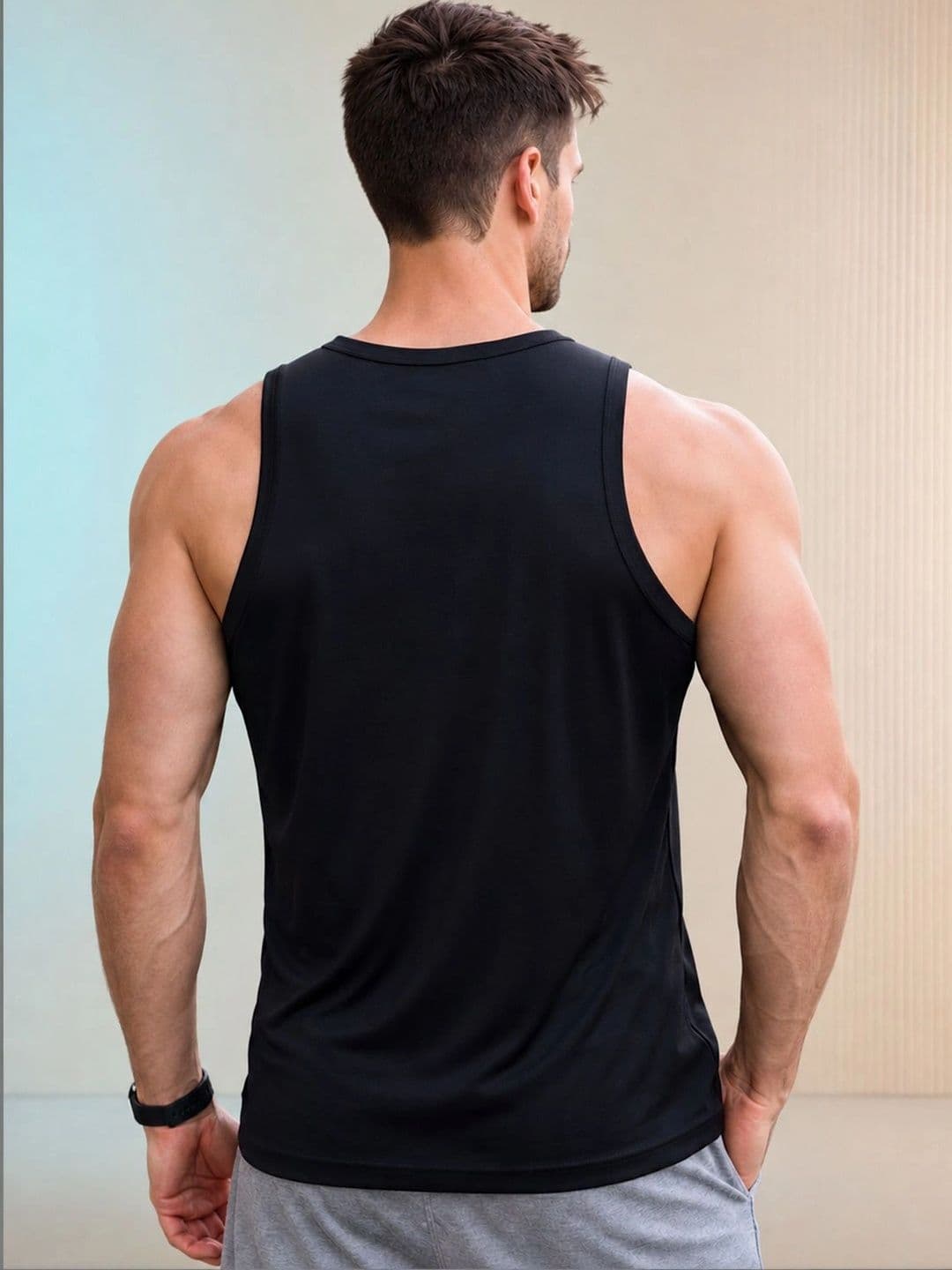 HRX by Hrithik Roshan Brand Logo Printed Round Neck Gym Innerwear Vests thumbnail 5