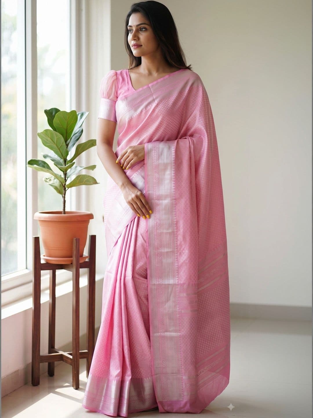 DHARMA TEX Zari Art Silk Kanjeevaram Saree thumbnail 4