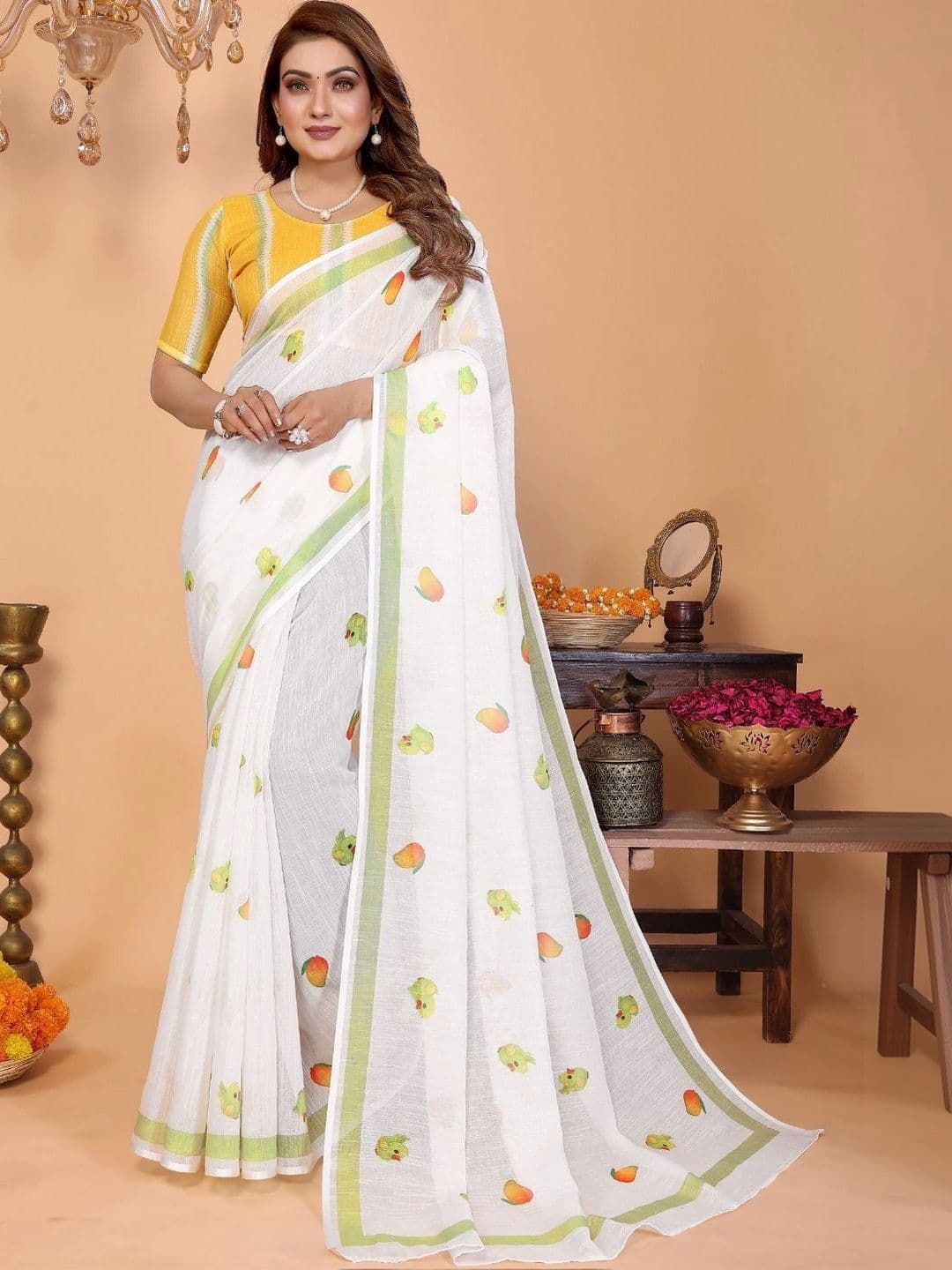 Mitera Warli Linen Blend Designer Saree - view 1