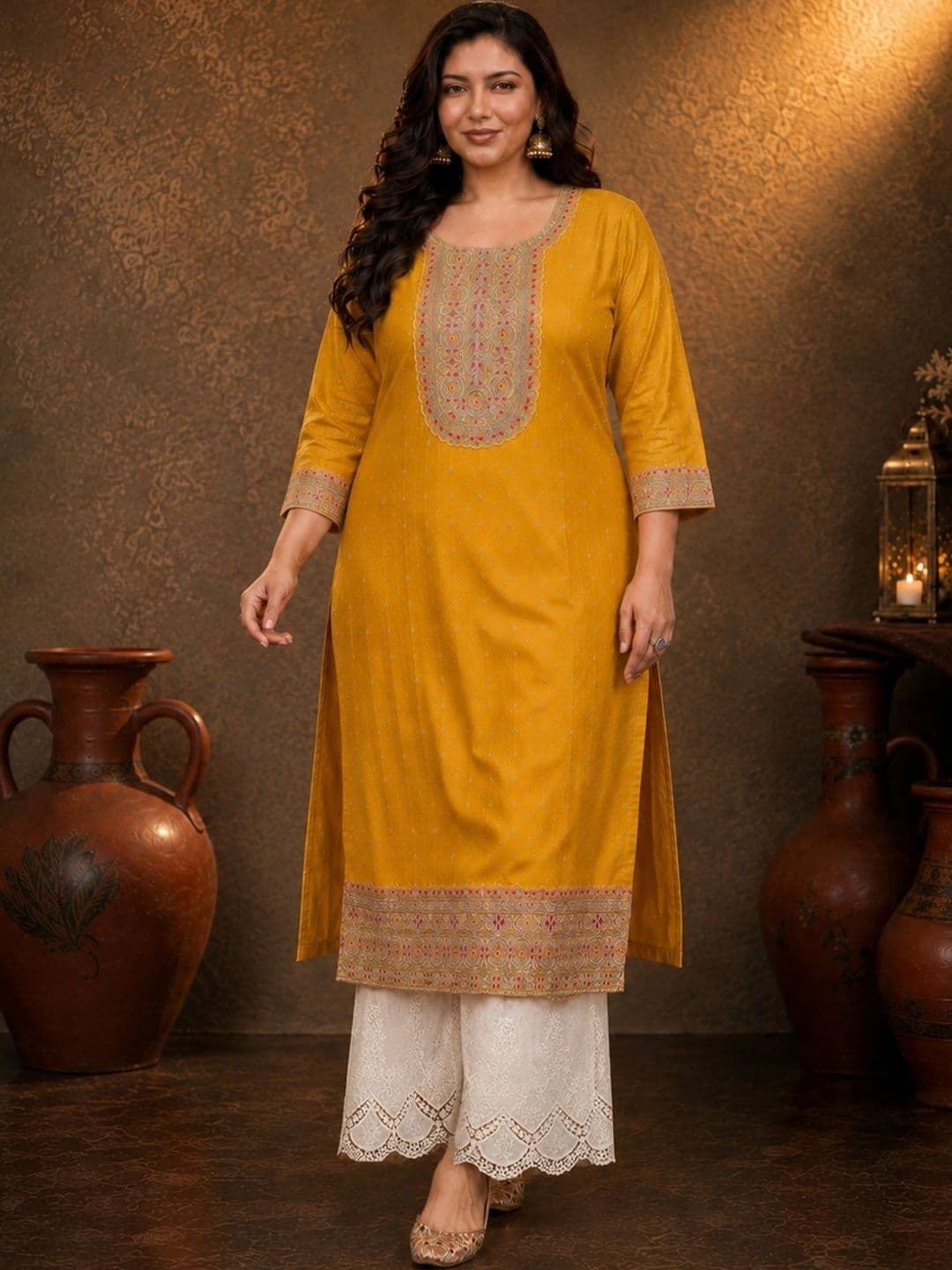 FULL BLOOM Women Embroidered Thread Work Kurta thumbnail 2