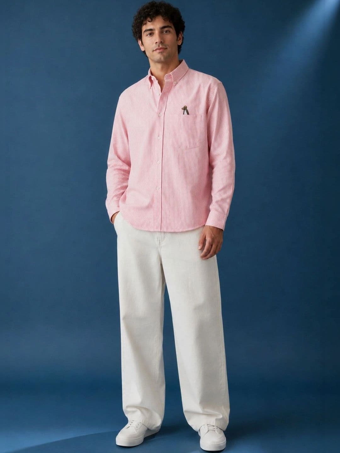 MOJAMEDI Men Standard Pinstripes Striped Casual Shirt - view 1