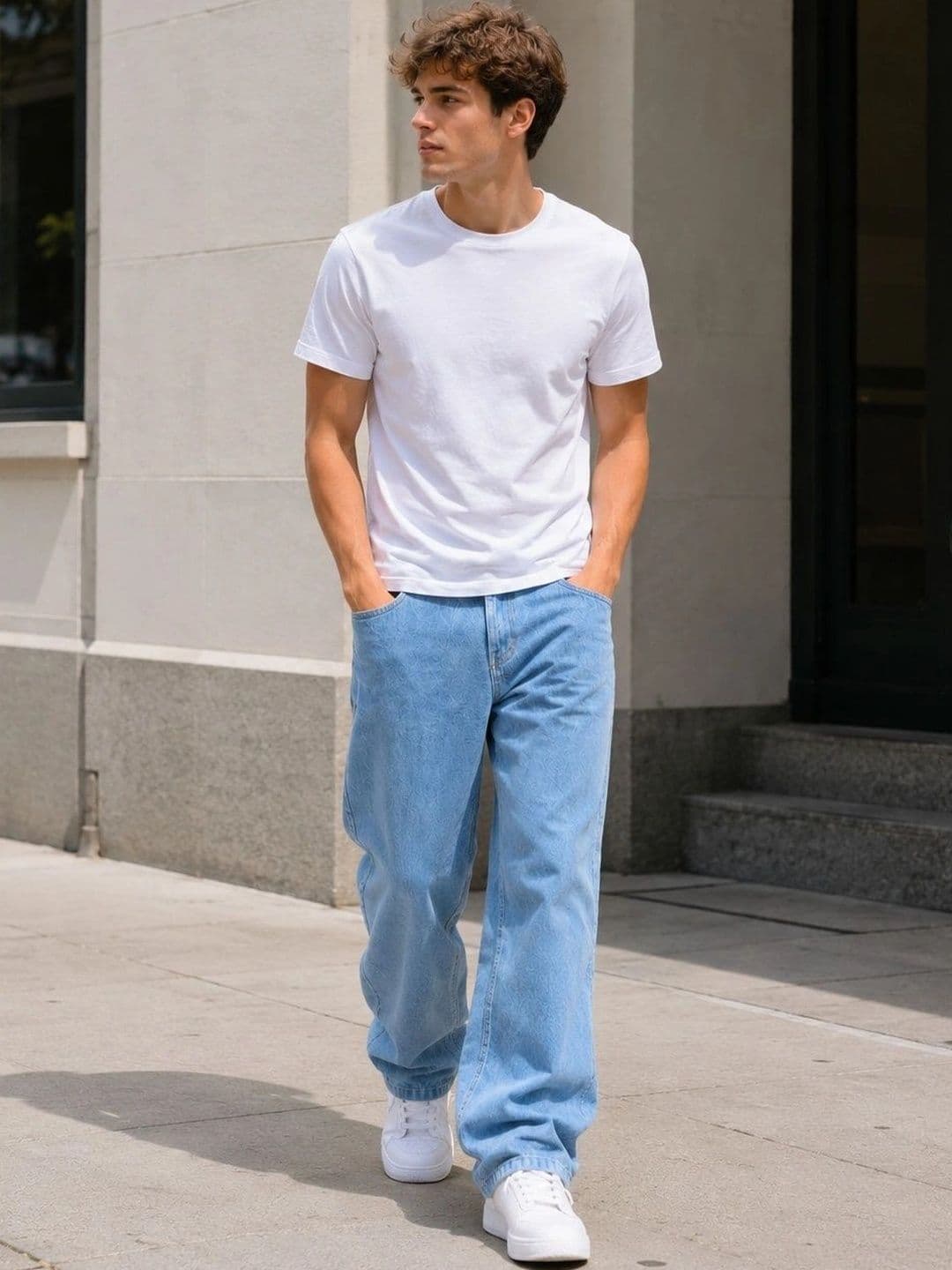 DENIM HAWK Men Classic Straight Fit Mid-Rise Stretchable Jeans - view 1
