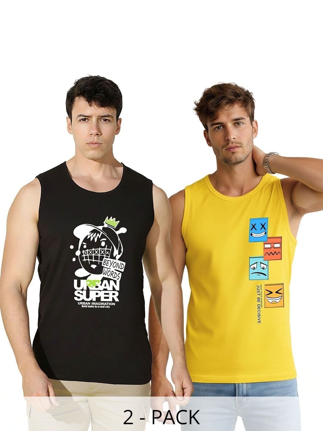 CRYPTIC Men 2pcs Cotton Printed T-shirt - view 1