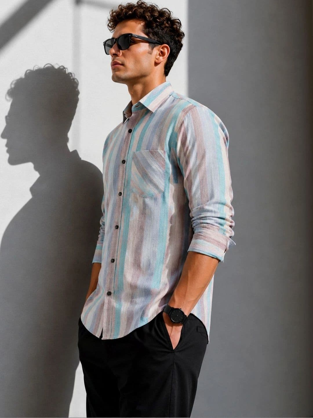 Metronaut Men Comfort Striped Casual Shirt thumbnail 2