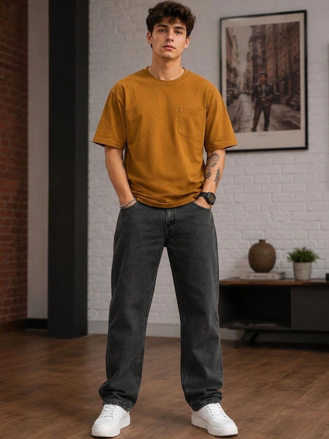HIGH DENIM Men Straight Fit Mid-Rise Stretchable Jeans - view 1