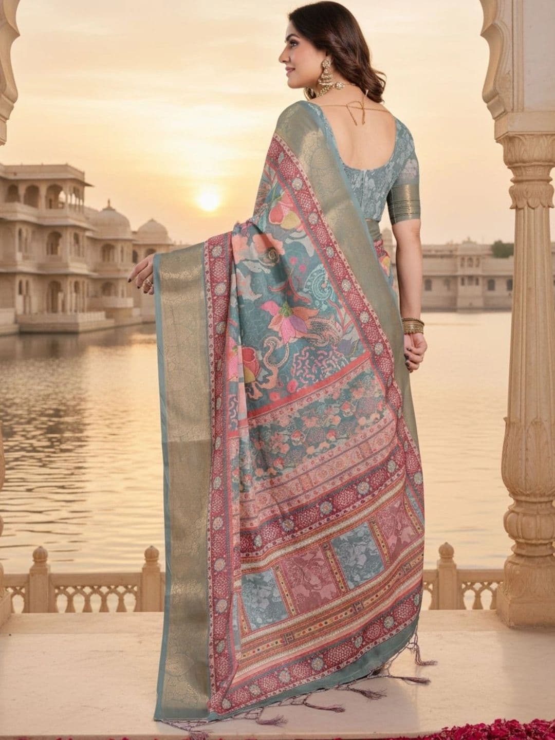 Mitera Paisley Silk Blend Designer Saree thumbnail 2