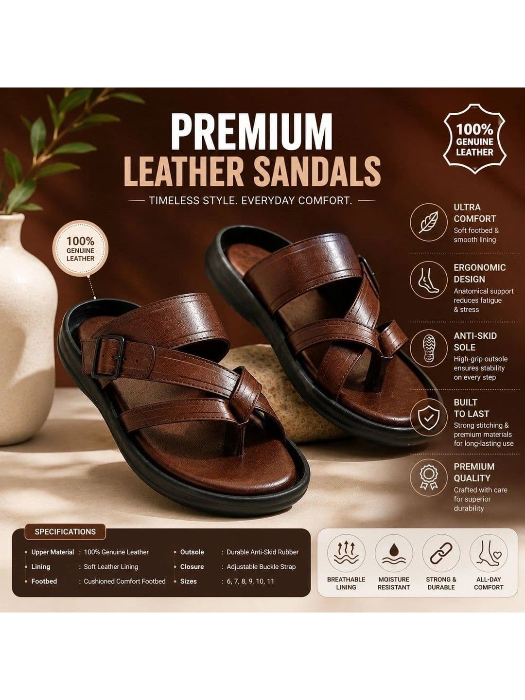 REAL BLISS Men Shoe-Style Sandals thumbnail 2