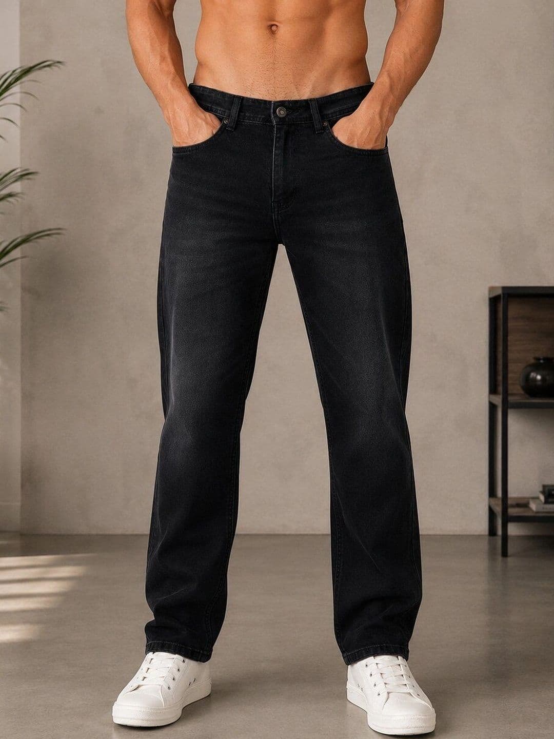 HIGH DENIM Men Straight Fit Mid-Rise Stretchable Jeans - view 1