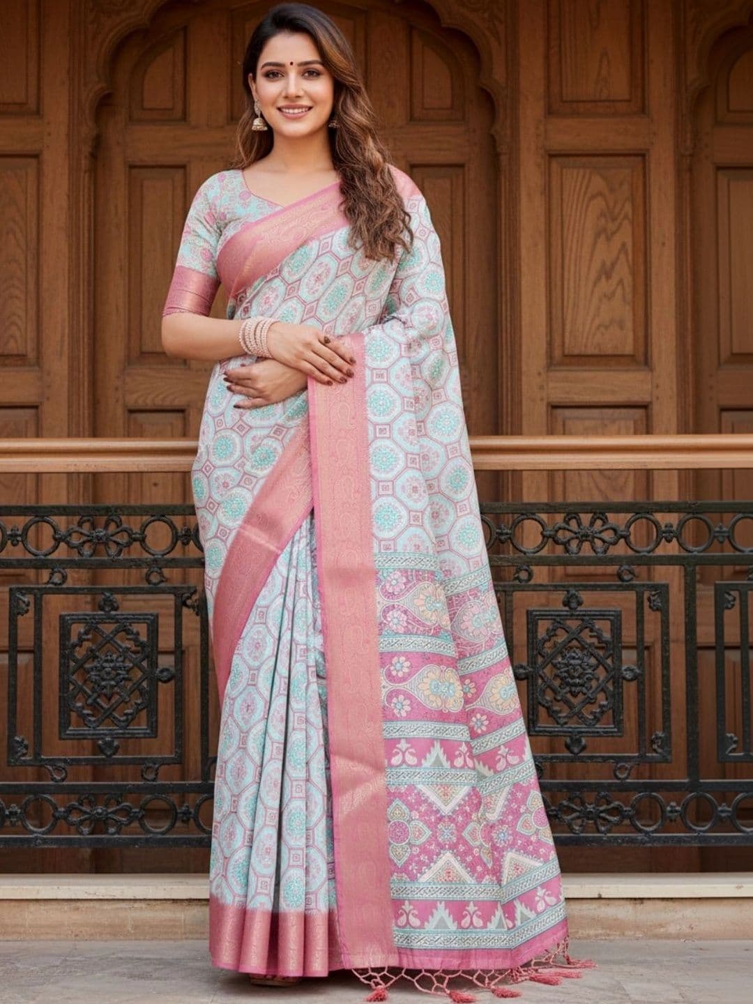 Mitera Silk Blend Designer Saree - view 1