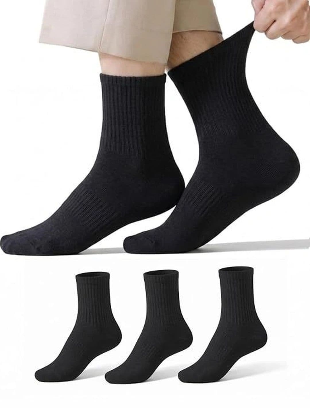 GYMOX Men Pack of 3 Cotton Blend Assorted Above Ankle Socks - view 1