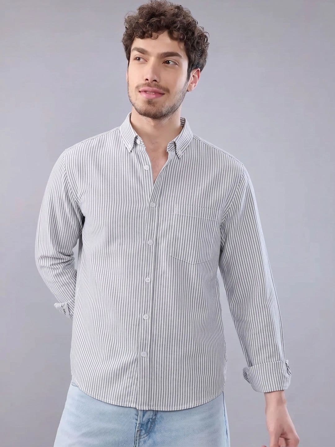 R.Code by The Roadster Life Co. R.Code by The Roadster  Men Life Co. Men Standard Striped Casual Shirt thumbnail 6