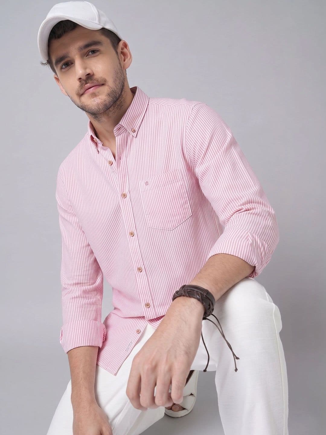 R.Code by The Roadster Life Co. Men Standard Striped Casual Shirt - view 1