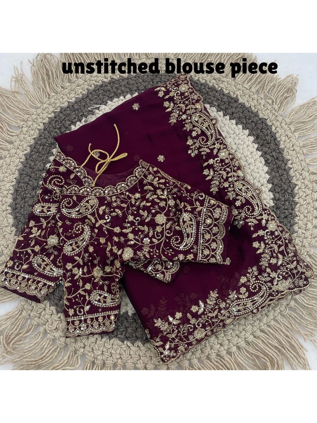 Saanvi Embellished Embroidered Silk Blend Saree thumbnail 7
