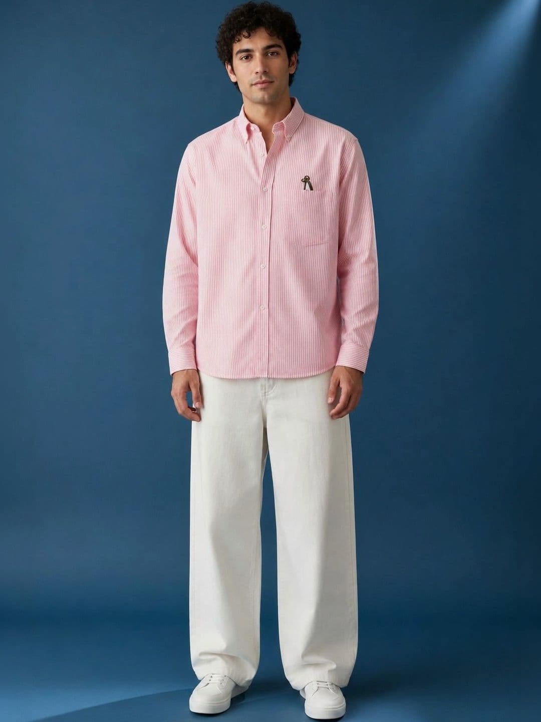 MOJAMEDI Men Standard Pinstripes Striped Casual Shirt thumbnail 4