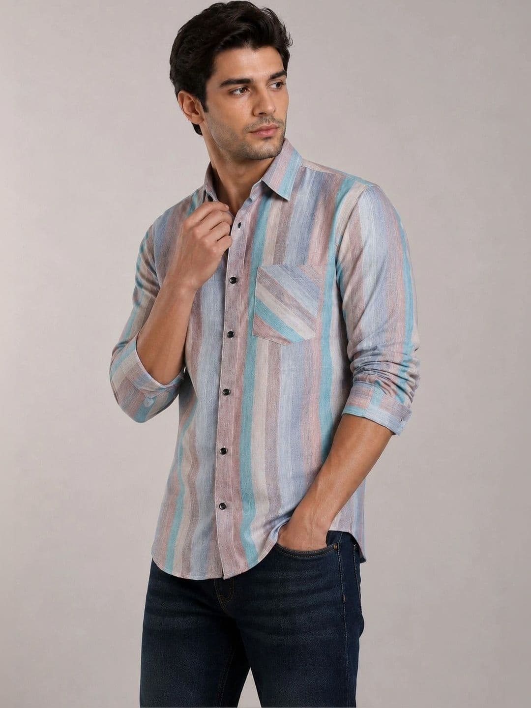 Metronaut Men Comfort Striped Casual Shirt thumbnail 2