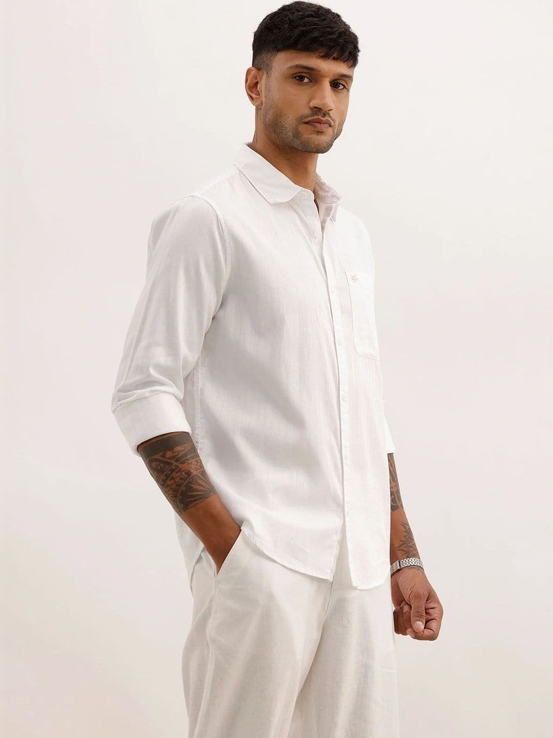 WROGN Men Slim Fit Striped Casual Shirt thumbnail 5