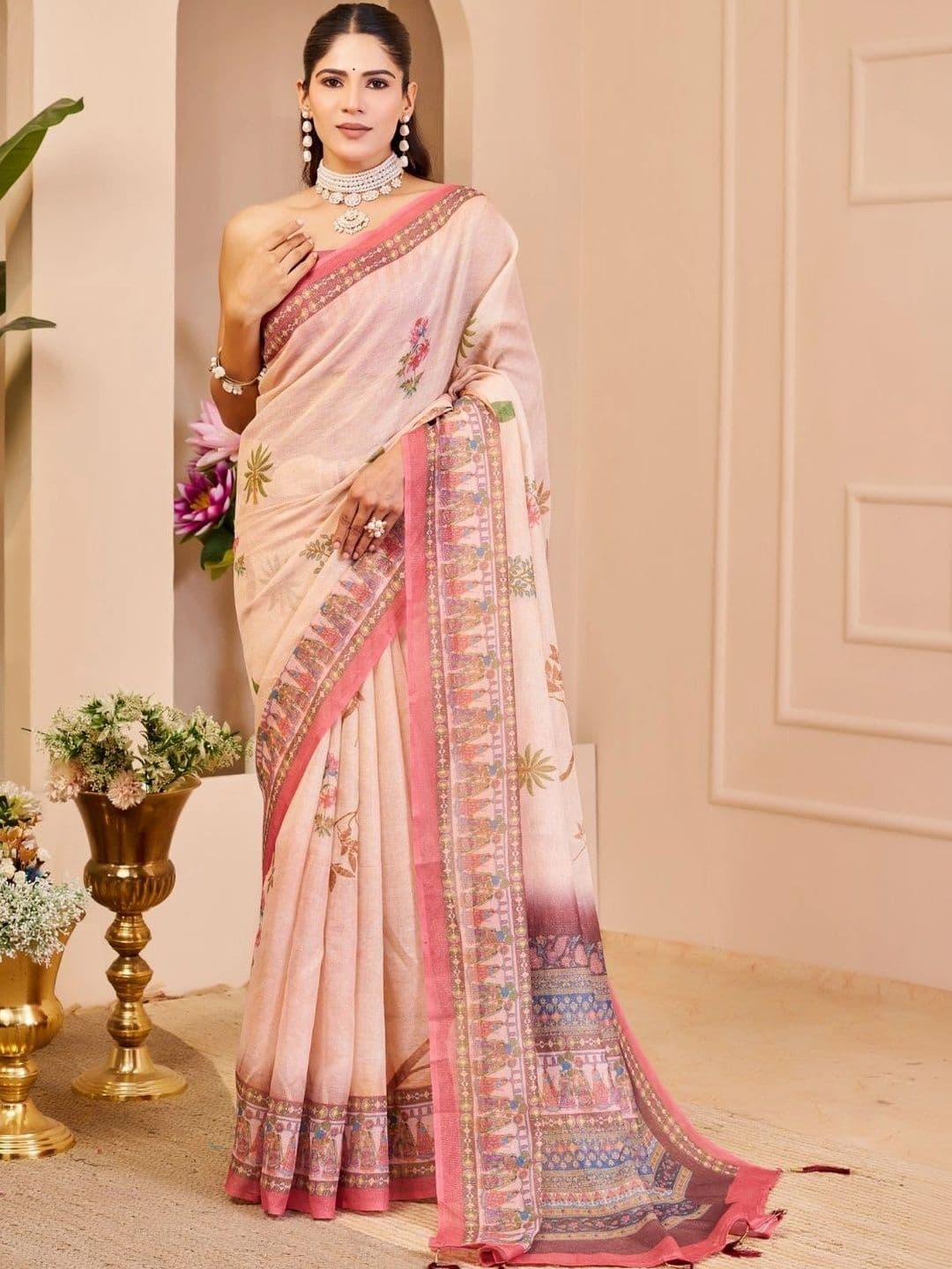 Mitera Floral Tissue Designer Saree thumbnail 6