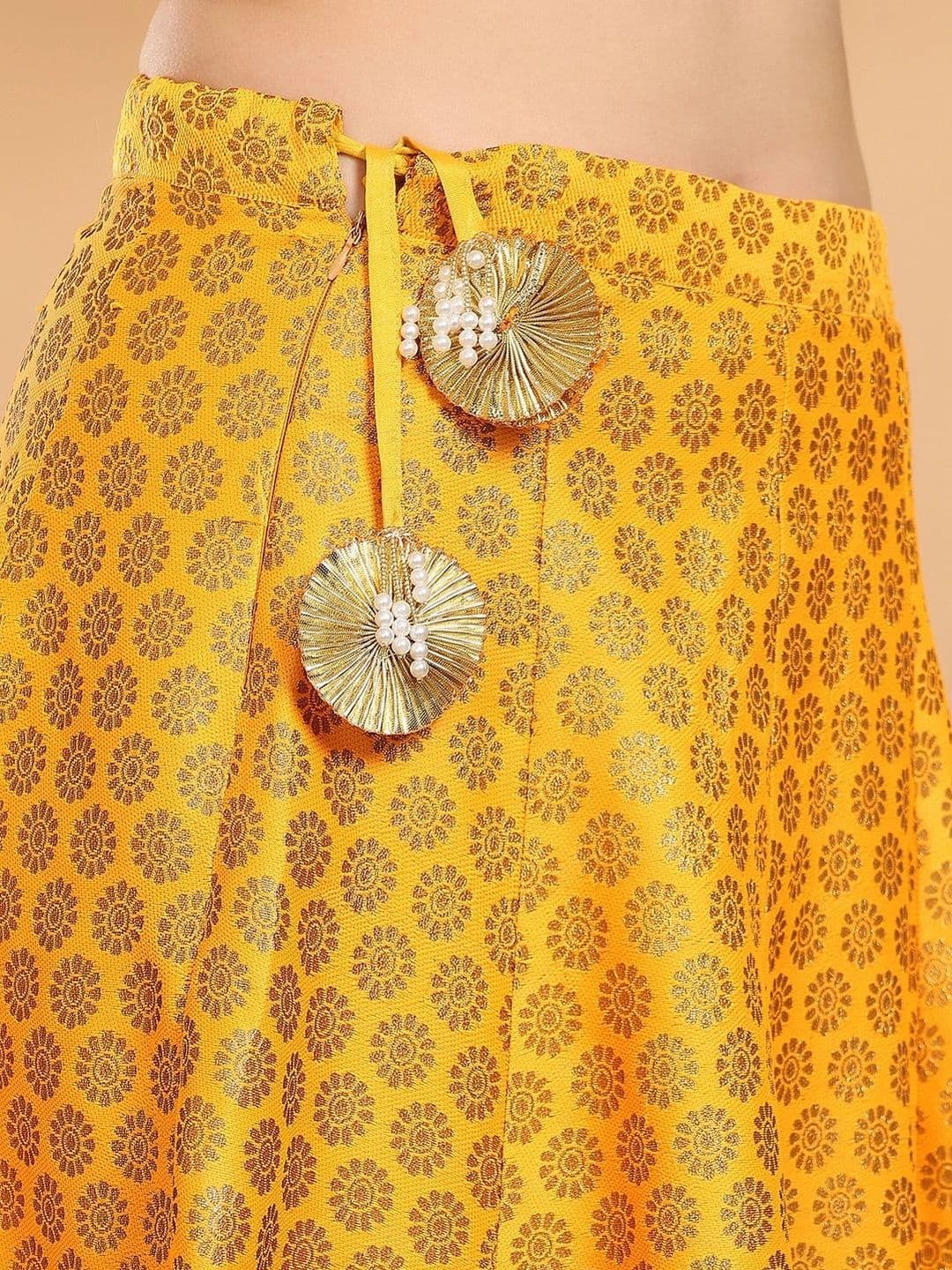 Frolic Rolic Women Self Design Maxi Flared Skirt thumbnail 4