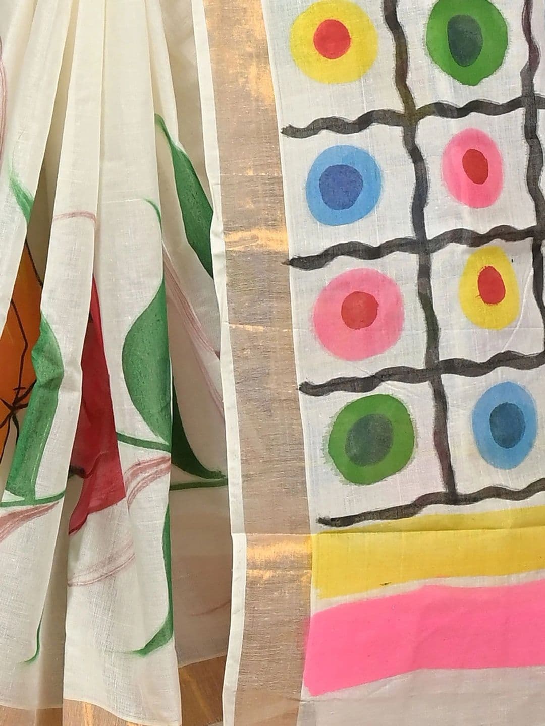 DipDiya Floral Sequinned Pure Cotton Handloom Taant Saree thumbnail 7