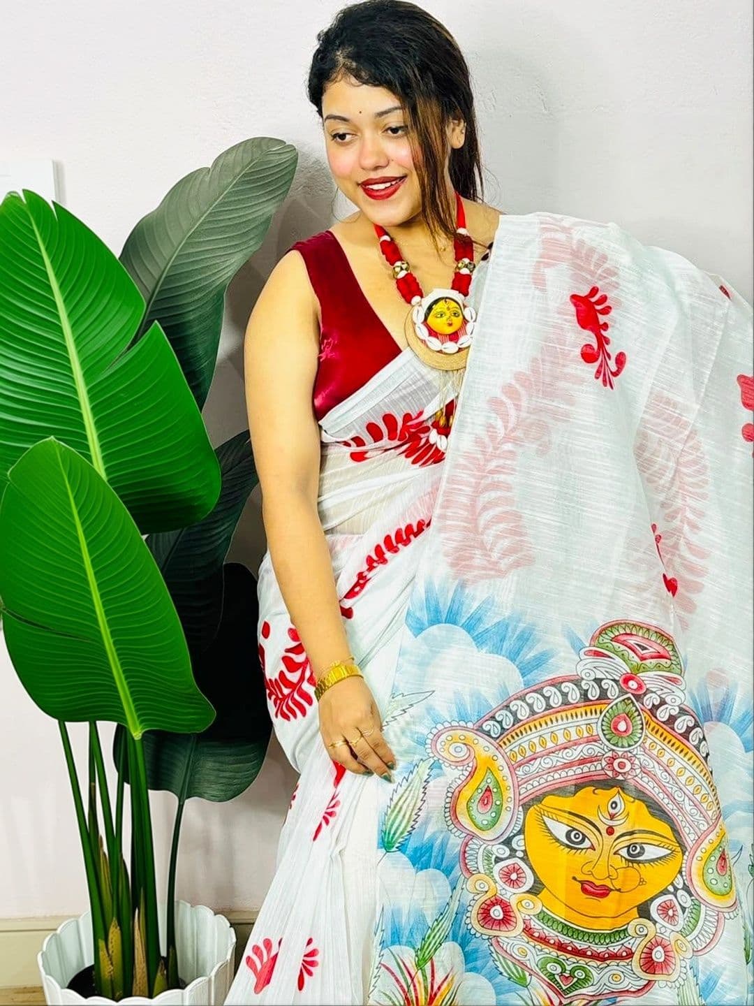 KALINI Pure Cotton Khadi Saree thumbnail 3