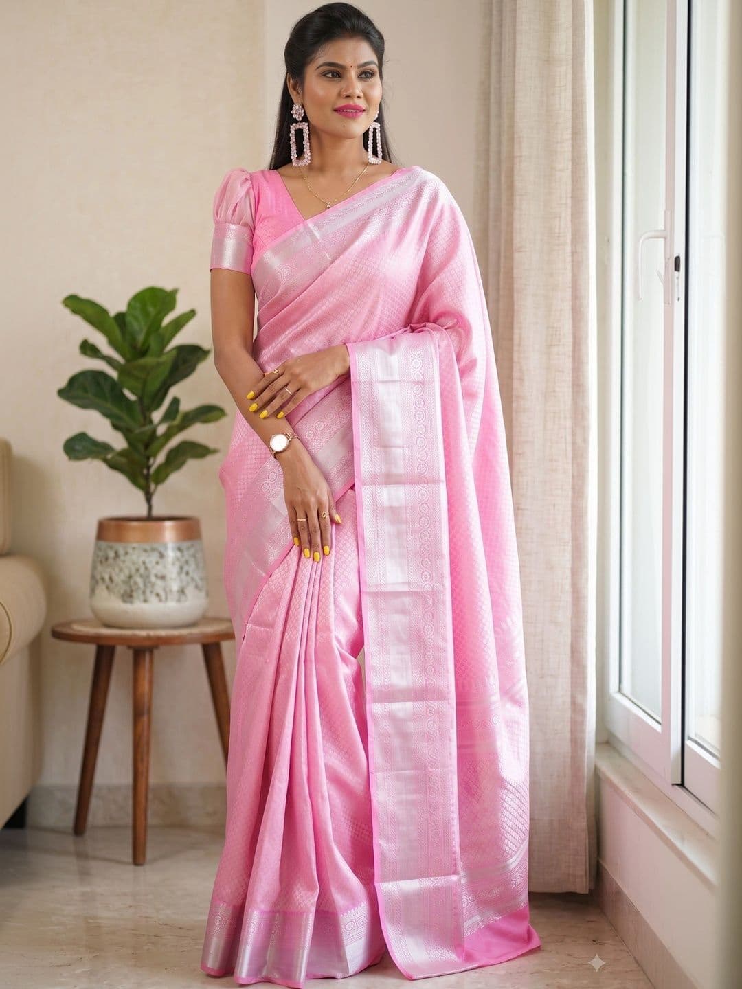 DHARMA TEX Zari Art Silk Kanjeevaram Saree thumbnail 2