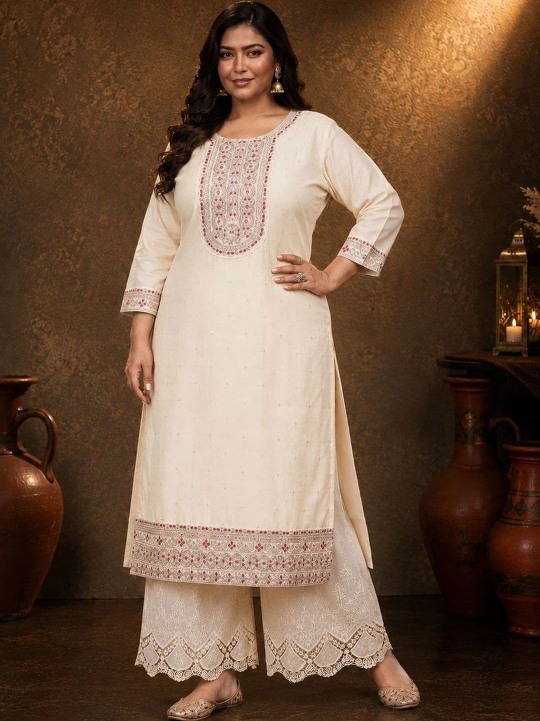 FULL BLOOM Women Embroidered Thread Work Kurta thumbnail 2