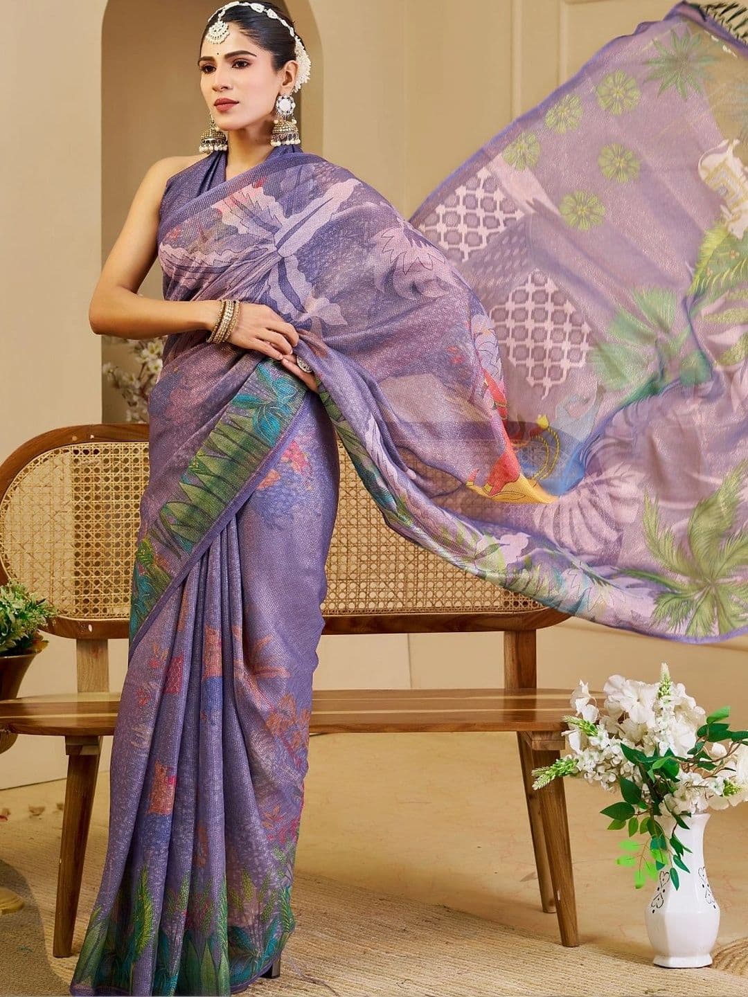 Mitera Tissue Designer Saree thumbnail 6