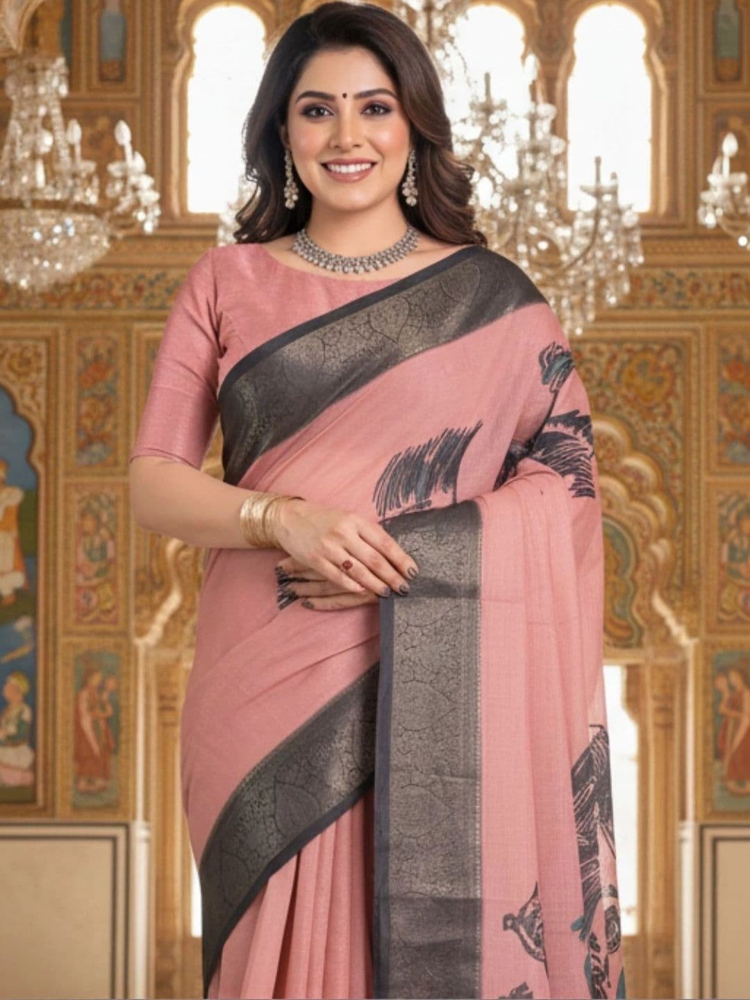 Mitera Silk Blend Designer Saree thumbnail 2
