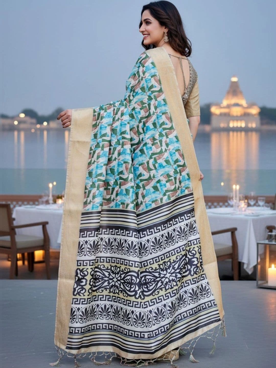 Mitera Silk Blend Designer Saree thumbnail 4