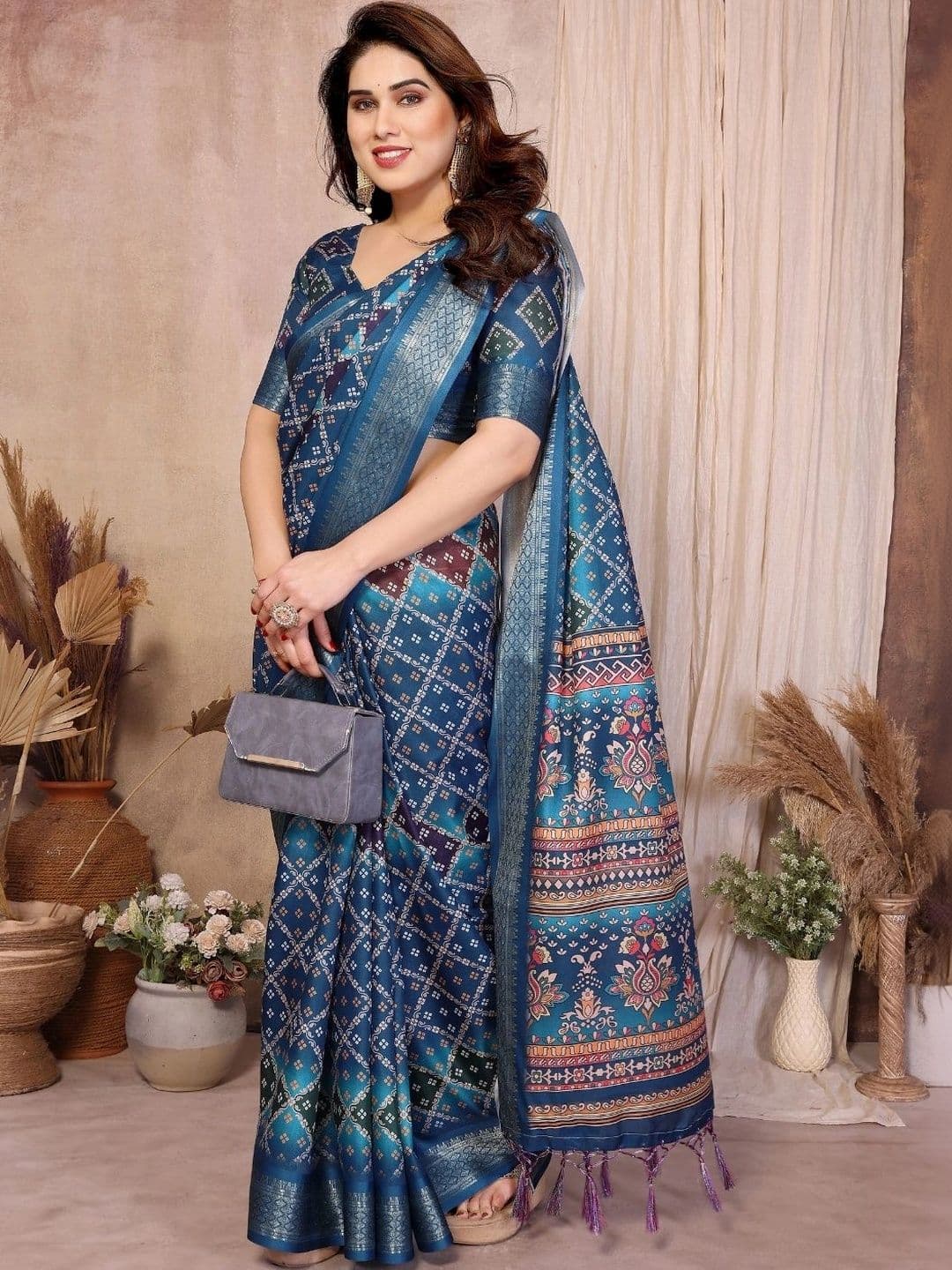 Mitera Floral Designer Saree - view 1