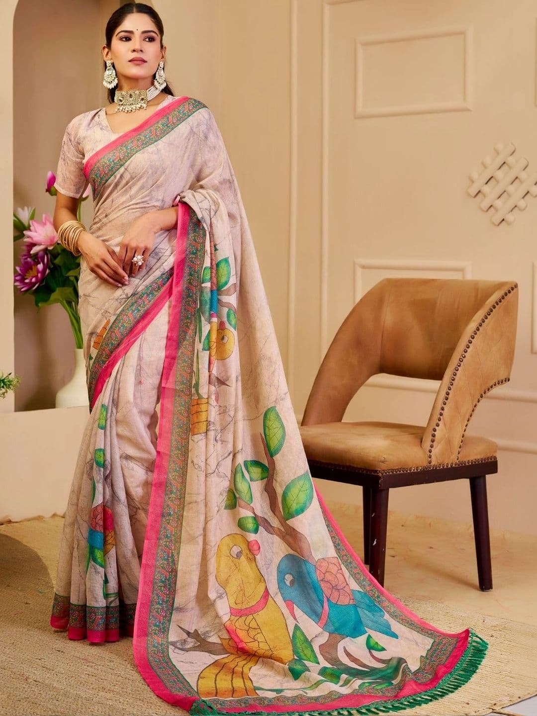 Mitera Tissue Designer Saree - view 1