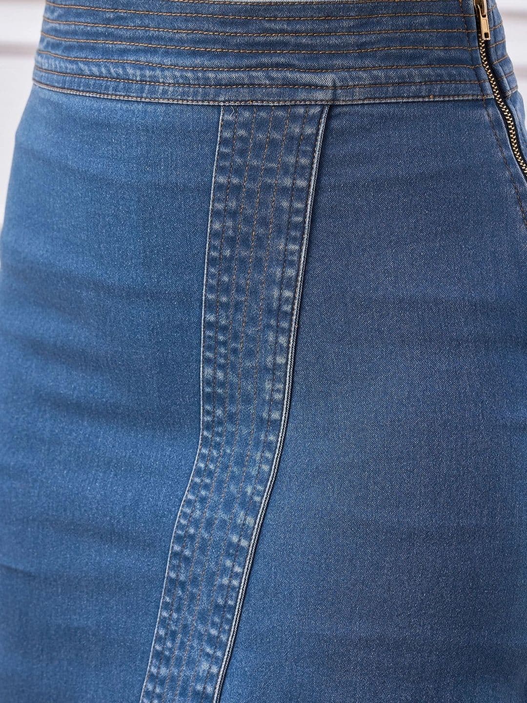 Chemistry Women Denim Front Slit Midi Straight Skirt thumbnail 2