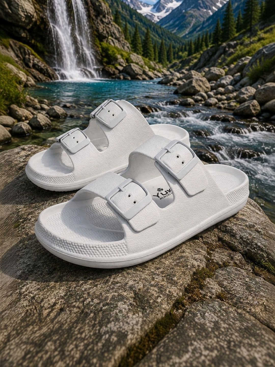 TRV Men Buckle Detailed Slip On Flip Flops thumbnail 2