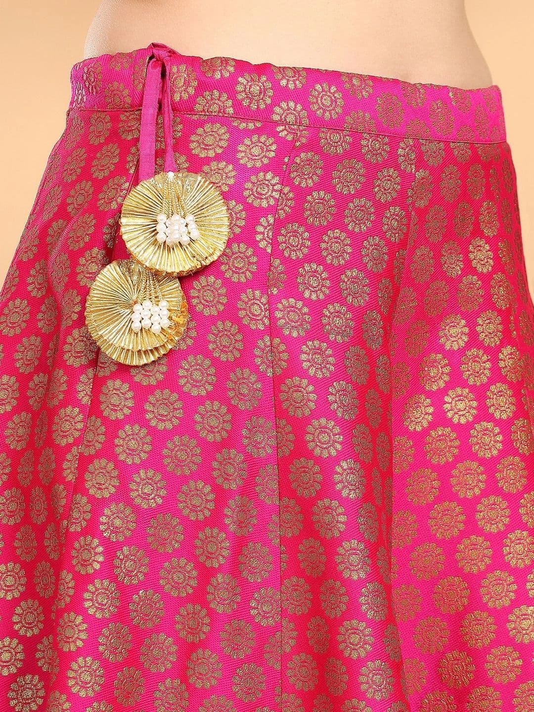Frolic Rolic Women Self Design Maxi Flared Skirt thumbnail 7