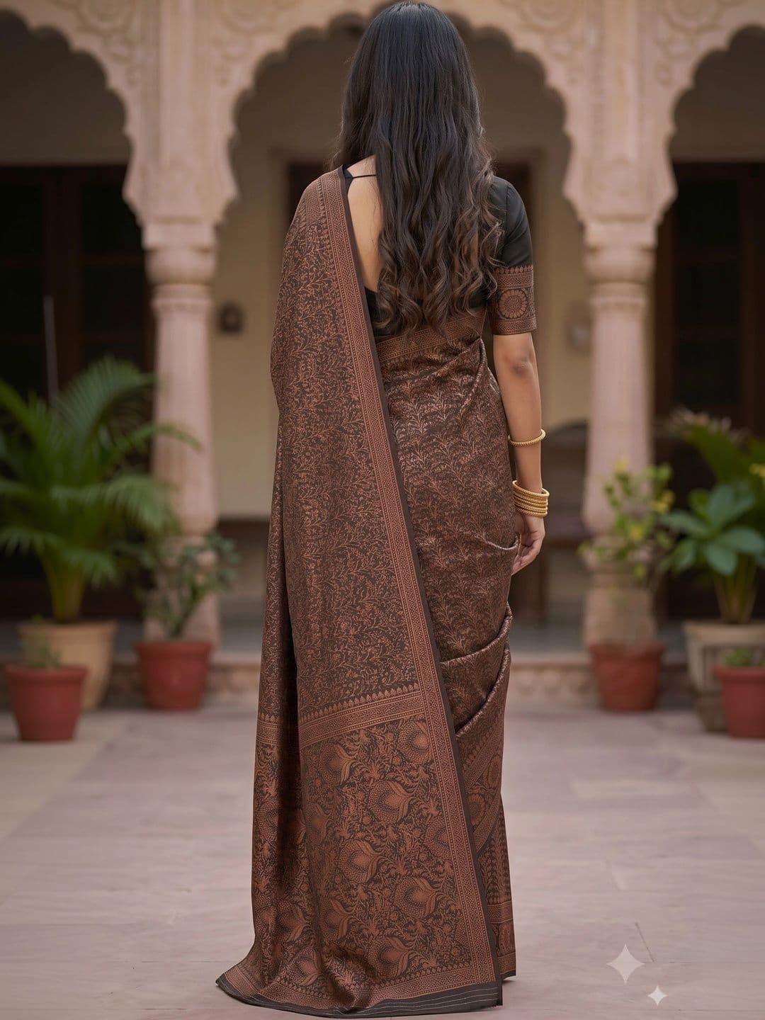 VastraVestit Floral Art Silk Kanjeevaram Saree thumbnail 3