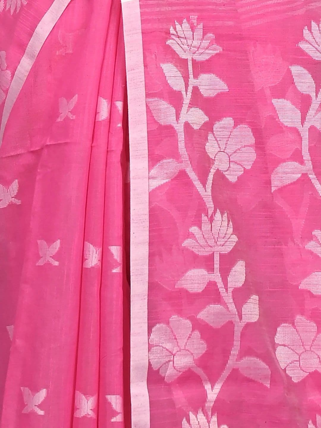 DipDiya Woven Design Sequinned Handloom Taant Saree thumbnail 5
