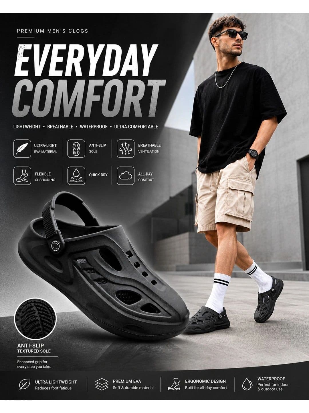 TRV Men Casual Sling Back Cut Out Clogs thumbnail 2
