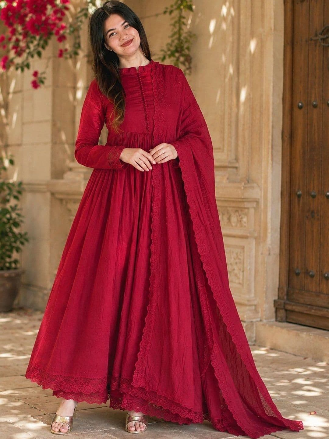 KALINI Women Empire Kurta with Palazzos & With Dupatta thumbnail 5