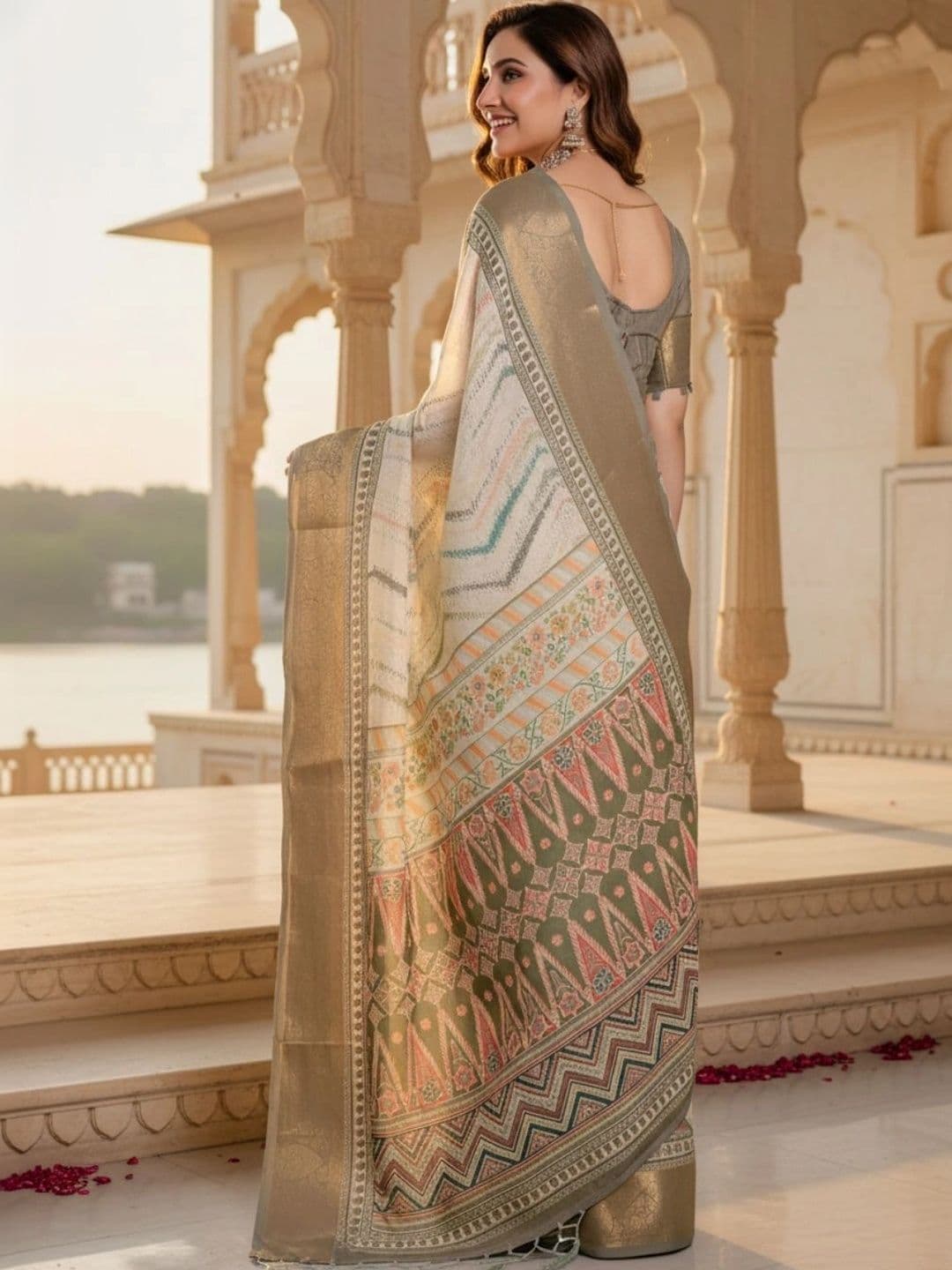Mitera Silk Blend Designer Saree thumbnail 3